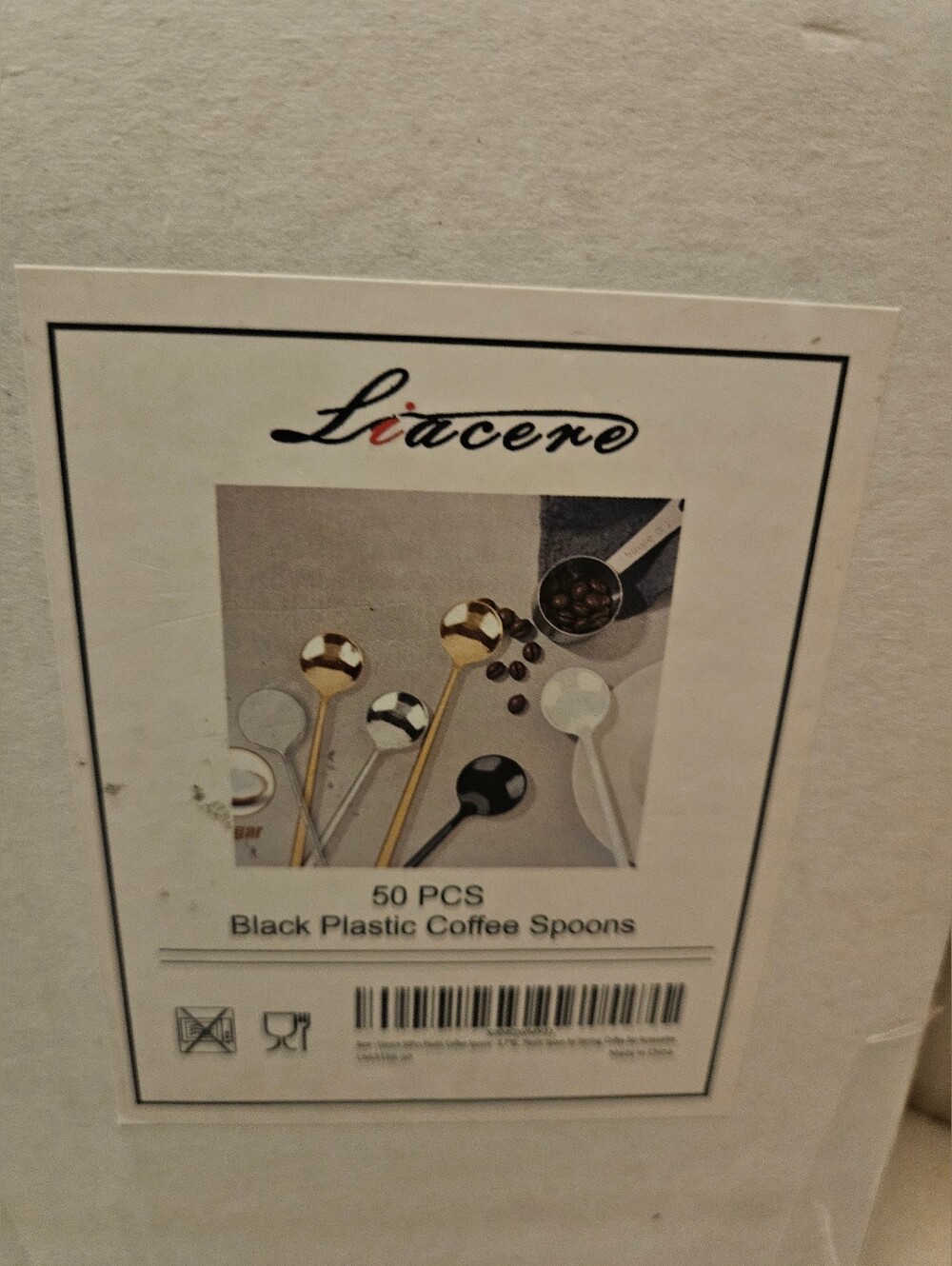 Liacere Black Plastic Coffee Spoons - 50 Pack 6.7 Inches NEW - Picture 2 of 3